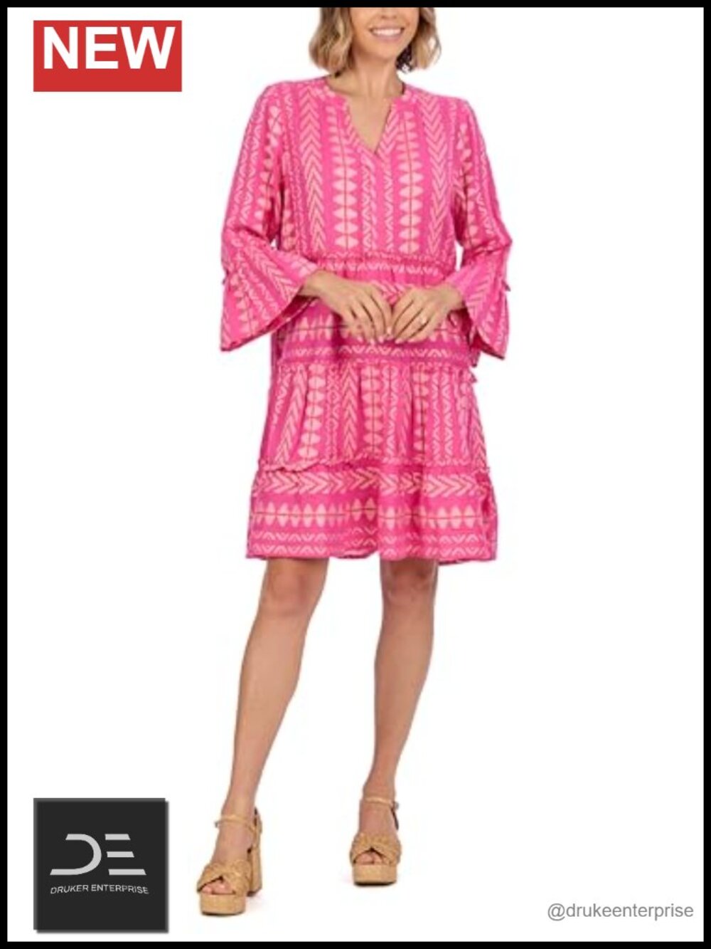 Viscose Gold Lurex Jacquard A-Line Casual Semi-Formal Dress